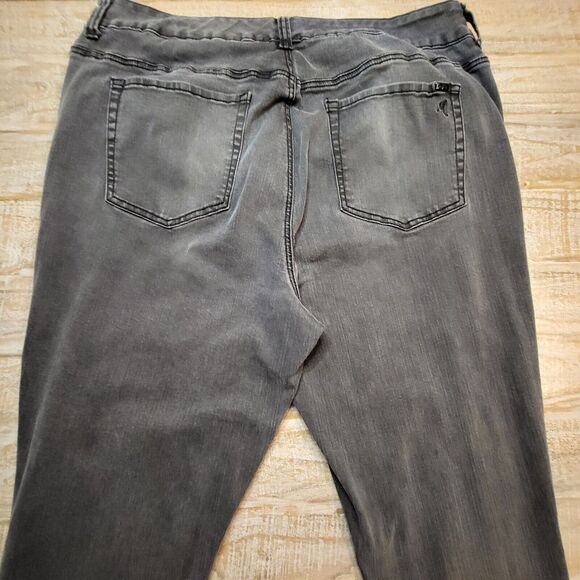 MELISSA MCCARTHY SEVEN 7 Womens 22W Black Skinny Jeans Distressed Fleece Accents - Picture 9 of 11